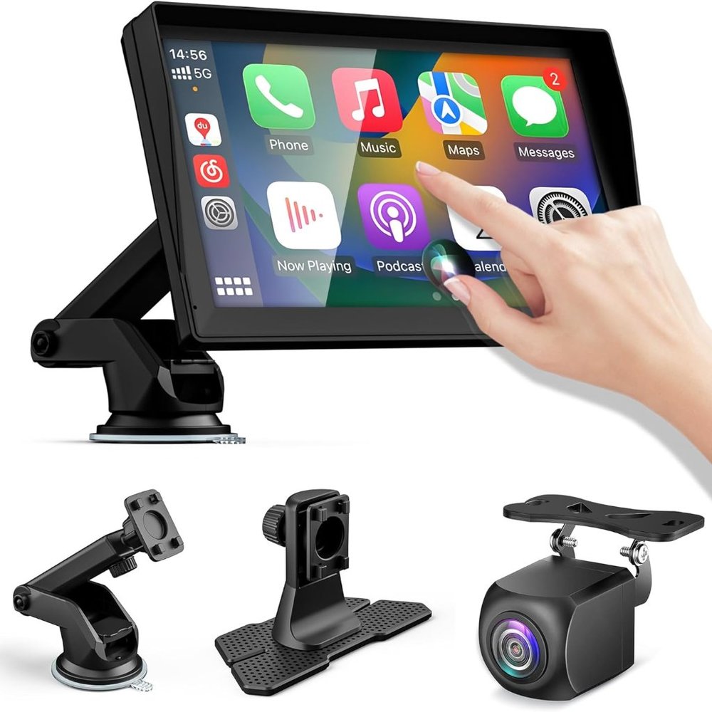 7" car stereo (portable!) w/ backup camera (NEW)